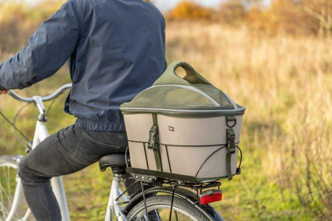 Hundefahrradkorb – für den Gepäckträger, olivgrün/beige – Bild 5