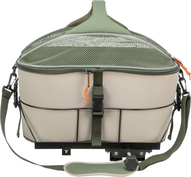 Hundefahrradkorb – für den Gepäckträger, olivgrün/beige – Bild 3