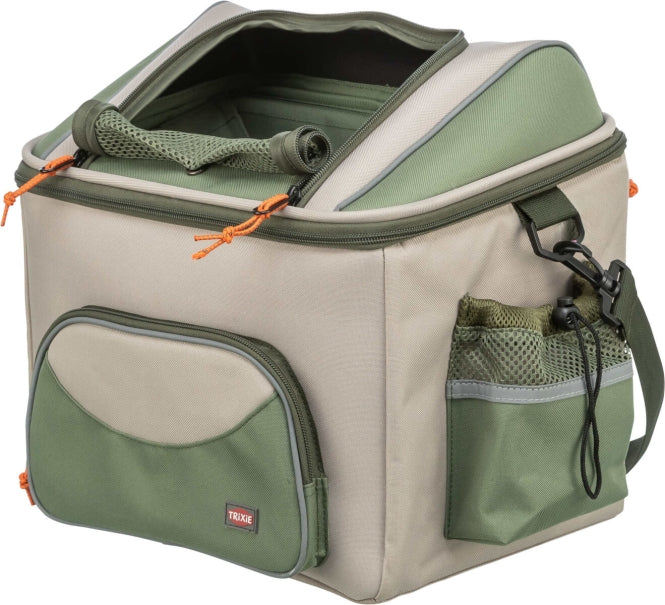 Front-Fahrradkorb für Hunde – olivgrün/beige