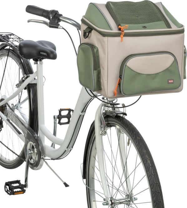 Front-Fahrradkorb für Hunde – olivgrün/beige – Bild 4