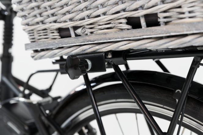 Hundefahrradkorb – für Gepäckträger aus Weide, grau – Bild 5