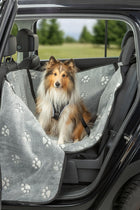 Auto-Schondecke für Hunde – halb, grau/schwarz