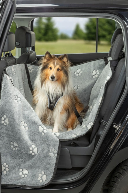 Auto-Schondecke für Hunde – halb, grau/schwarz