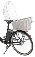 Hundefahrradkorb – für Gepäckträger aus Weide, grau – Bild 3