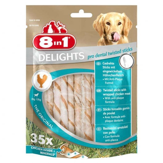 Zahnpflege Snack für Hunde – Delights Pro Dental Twisted, 35 Stück – 8in1