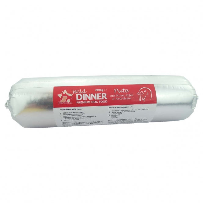 Gourmet-Wurst für Hunde Wild Dinner Pute mit Hirse, 800 g – Pet-Star