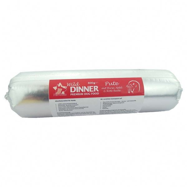 Gourmet-Wurst für Hunde Wild Dinner Pute mit Hirse, 800 g – Pet-Star