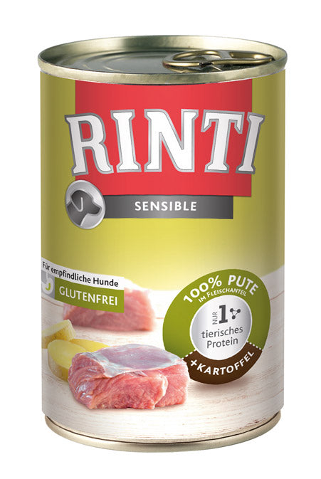 Hundenassfutter Rinti Sensible Pute & Kartoffel 400g, 12er Pack – Finnern