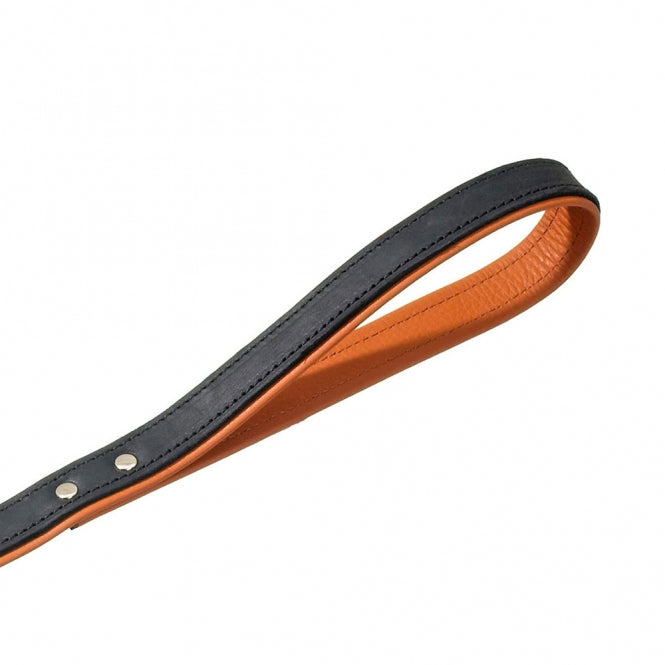 Hundeleine – Rodeo genietet, 16mm 100cm, schwarz/cognac – Bild 3