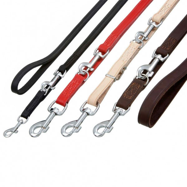 Führleine für Hunde – Rondo genäht, Rot, 200cm/22mm
