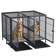 Hundebox für große Hunde – XXXL Metallkäfig mit Trennwand und Bodenwanne