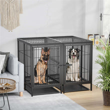Hundebox für große Hunde – XXXL Metallkäfig mit Trennwand und Bodenwanne