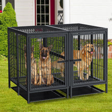 Hundebox für große Hunde – XXXL Metallkäfig mit Trennwand und Bodenwanne
