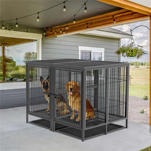 Hundebox für große Hunde – XXXL Metallkäfig mit Trennwand und Bodenwanne