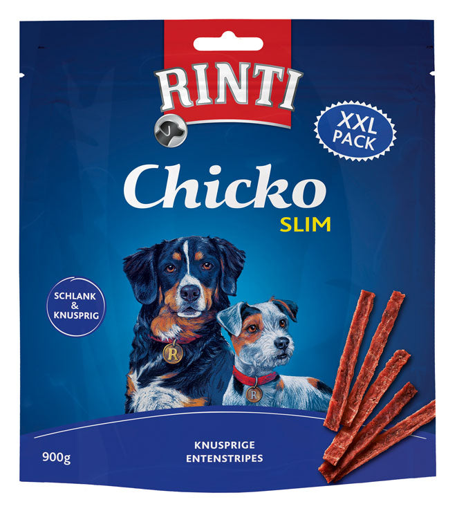 Hundeleckerli Chicko Slim Ente Knusprige Entenstripes 900g – Rinti