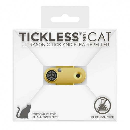 Zeckenschutz Ultraschallgerät für Katzen – Mini Pet, Gerät statt Spray, gold – Tickless