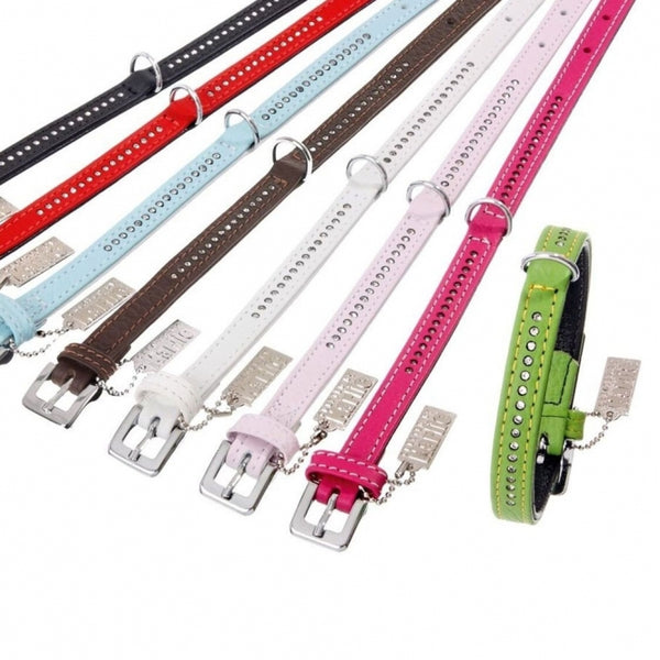 Strass-Halsband für Hunde – Vintage 1-reihig, Braun, 24 cm