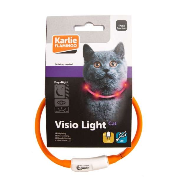 Katzenhalsband – Visio Light Cat LED-Schlauch mit USB, Pink – Bild 2