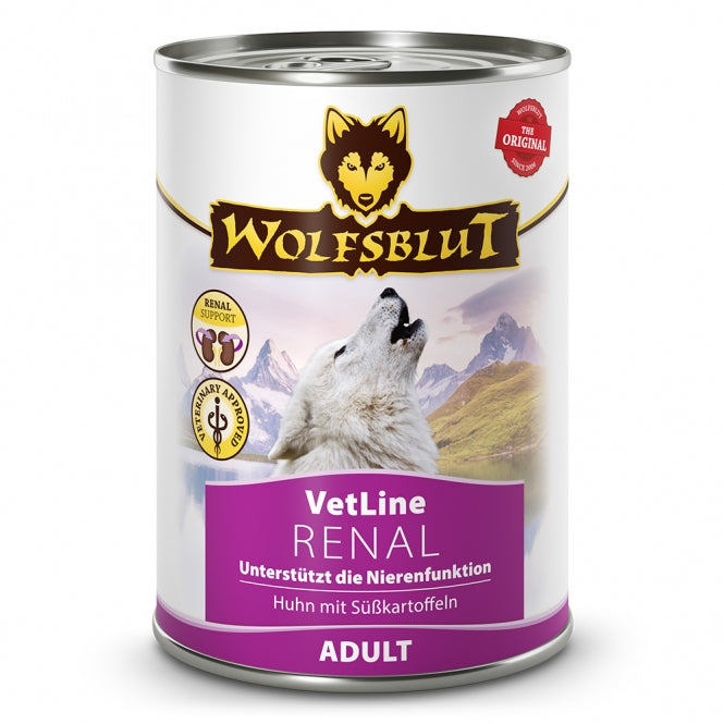 Hundenassfutter Dose VetLine Renal 395g, 6er Pack – Wolfsblut