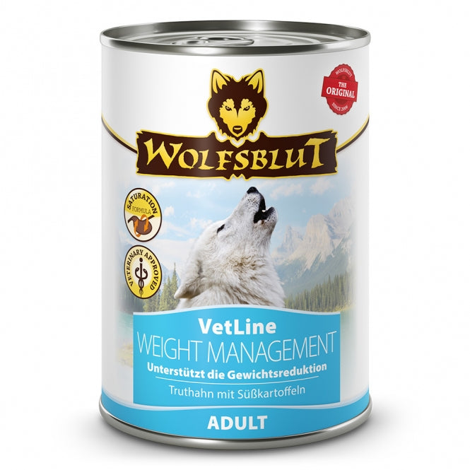 Hundenassfutter Dose VetLine Weight Management 395g, 6er Pack | Wolfsblut