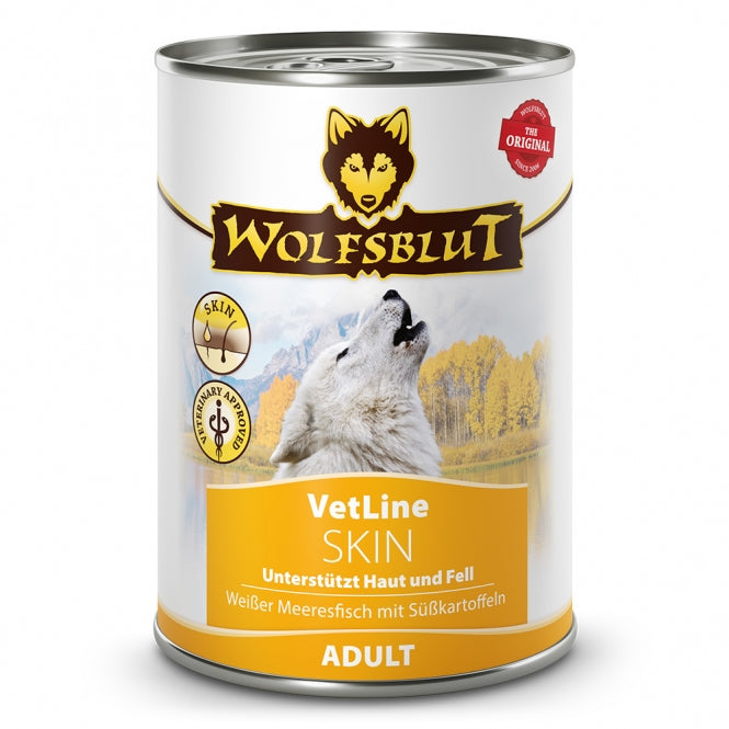 Hundenassfutter Dose VetLine Skin & Coat 395g, 6er Pack | Wolfsblut
