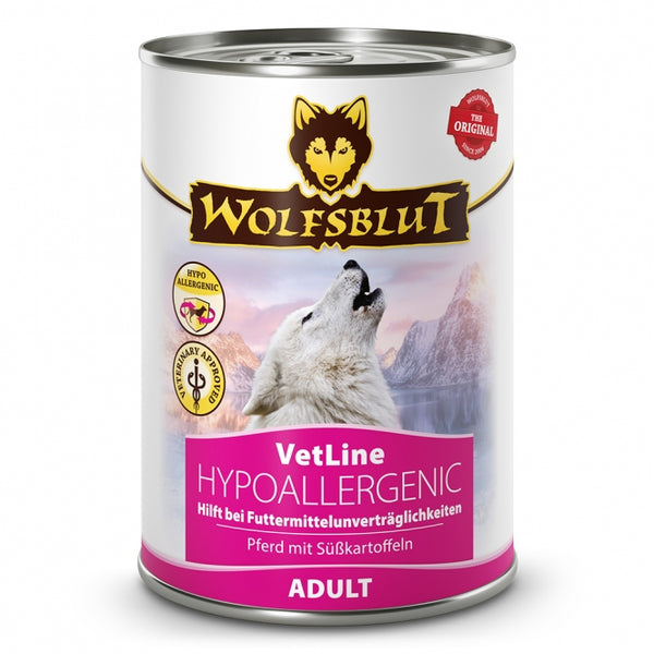 Hundenassfutter Dose VetLine Hypoallergenic 395g, 6er Pack – Wolfsblut