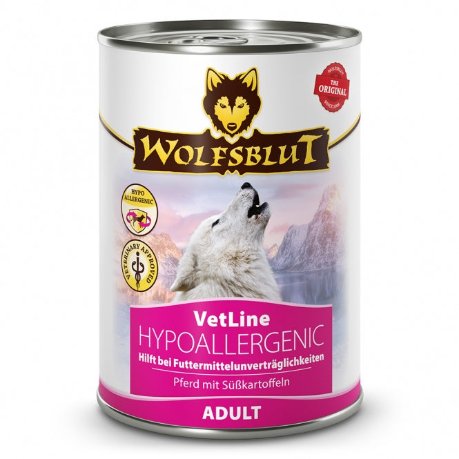 Hundenassfutter Dose VetLine Hypoallergenic 395g, 6er Pack | Wolfsblut