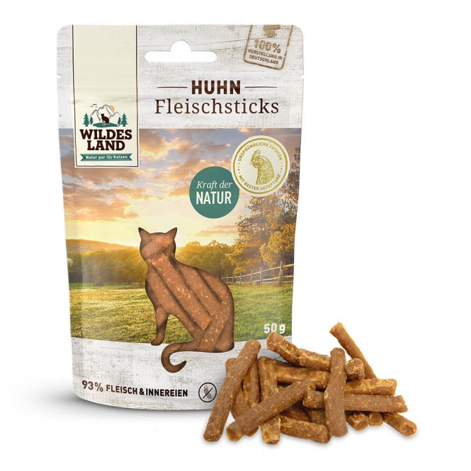 Fleischsticks für Katzen Cat Huhn 50g | Wildes Land