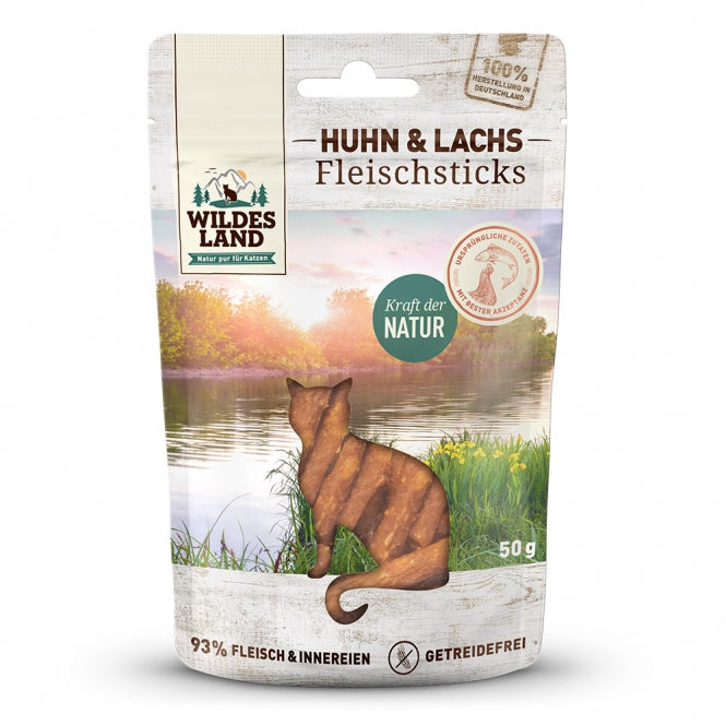 Fleischsticks für Katzen Cat Huhn & Lachs 50g | Wildes Land