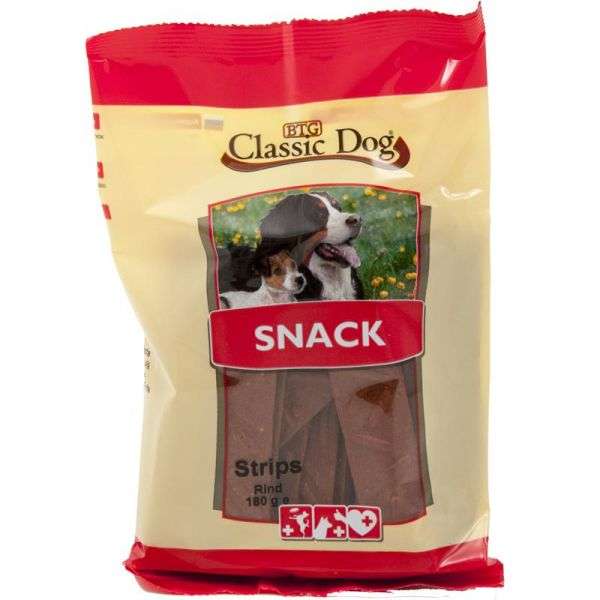 Hundeleckerli Strips Rind 200g, 14er Pack – Classic Dog
