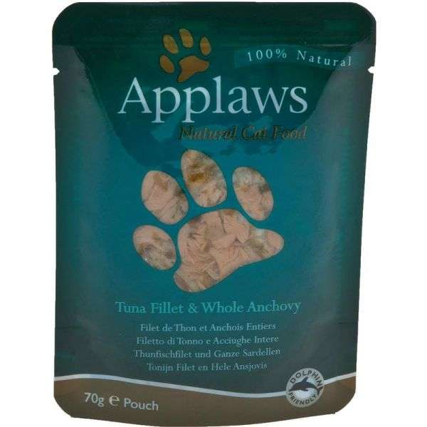 Frischebeutel für Katzen Thunfisch & Anchovis 70g, 12er Pack – Applaws