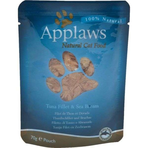 Frischebeutel für Katzen Thunfisch & Brachse 70g, 12er Pack – Applaws