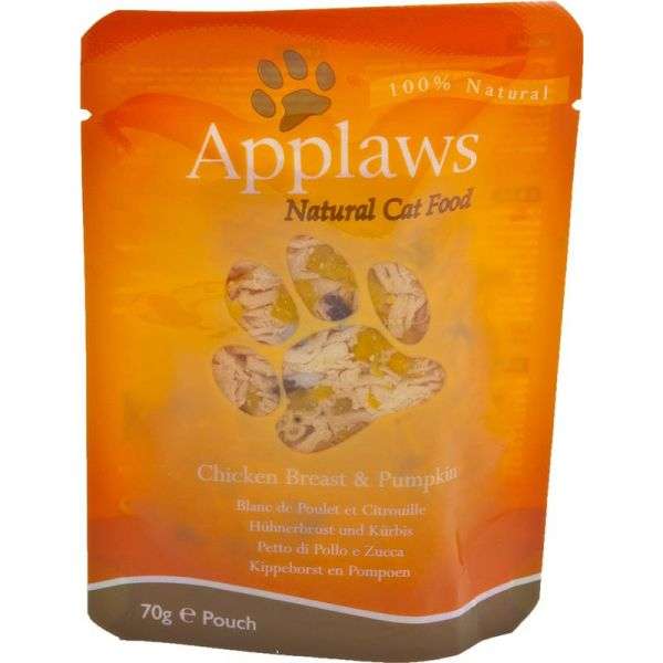 Frischebeutel für Katzen Hühnchen & Kürbis 70g, 12er Pack | Applaws