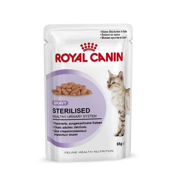 Frischebeutel für Katzen Sterilised in Sosse Multipack 12x85g – Royal Canin Cat